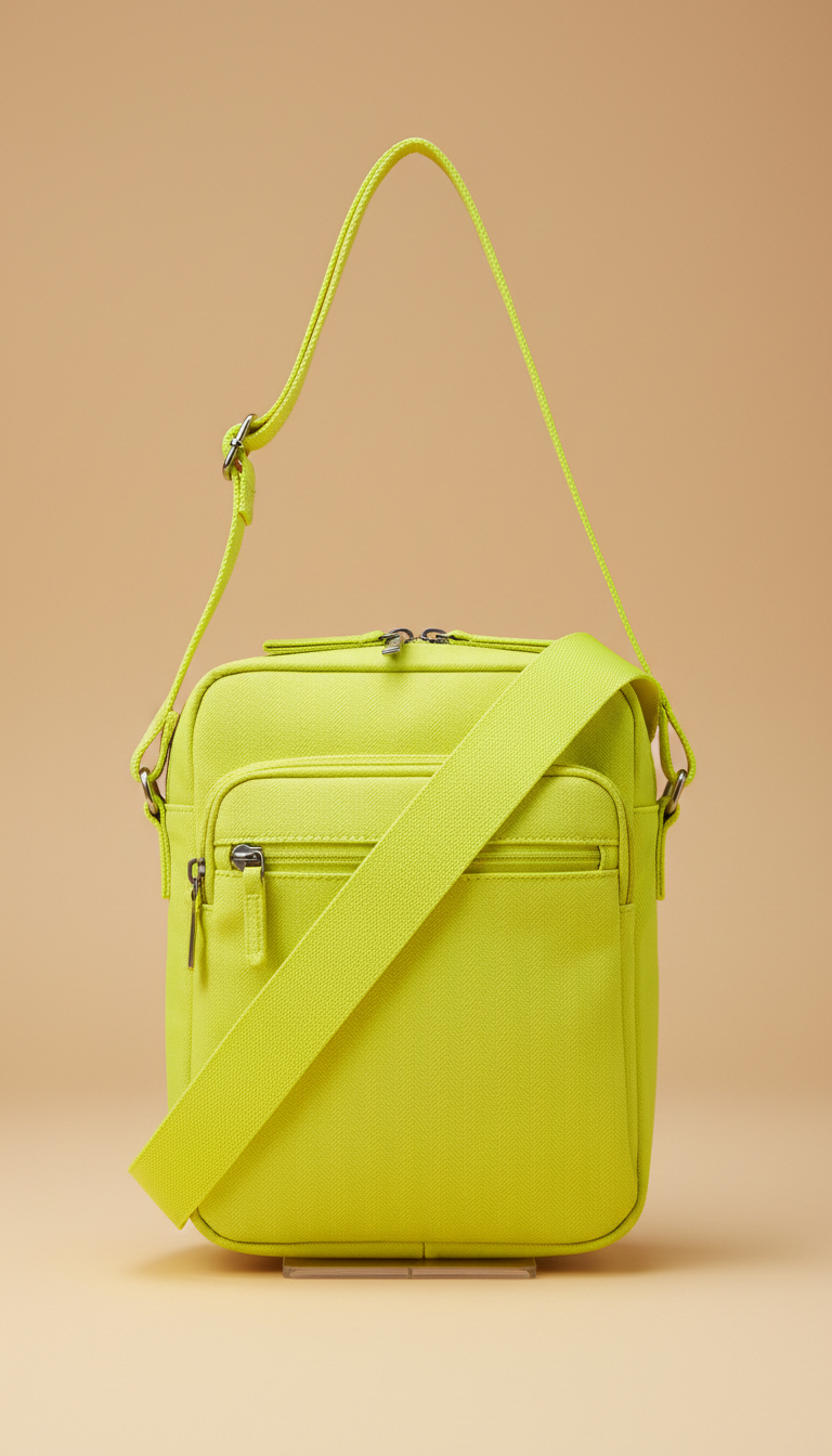Bolso crossbody neón amarillo compacto