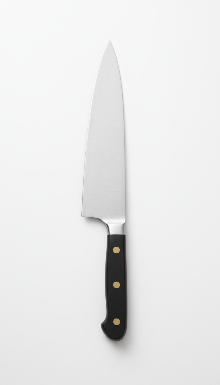 Cuchillo chef de acero inoxidable pulido