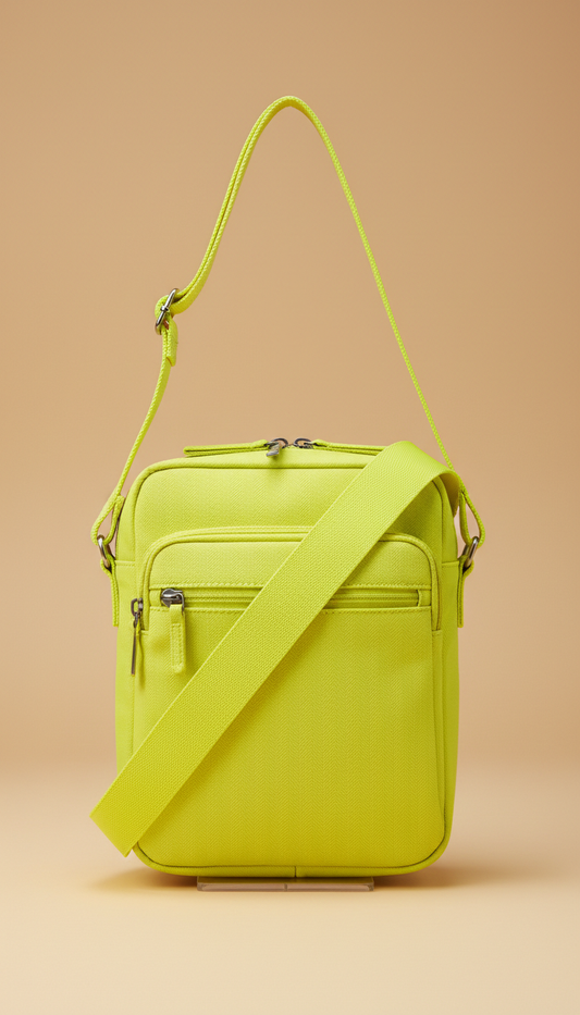 Bolso crossbody neón amarillo compacto
